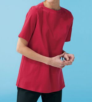 BELLUNA（ベルーナ）の「艶やか綿１００％シンプルプルオーバー（カットソー）」｜レッド