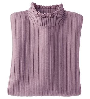 BELLUNA（ベルーナ）の「ウール入りウォッシャブルセーター（ニット・セーター）」｜ラベンダー