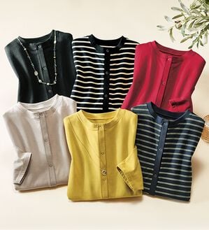 ルフラン（ルフラン）の「年中使える！前あき軽やかトレーナー（その他カーディガン）」｜詳細画像