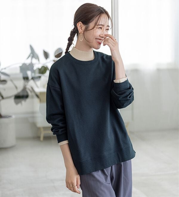 BELLUNA（ベルーナ）の「軽やか綿混！大人サマ見えスウェット（カットソー）」｜詳細画像