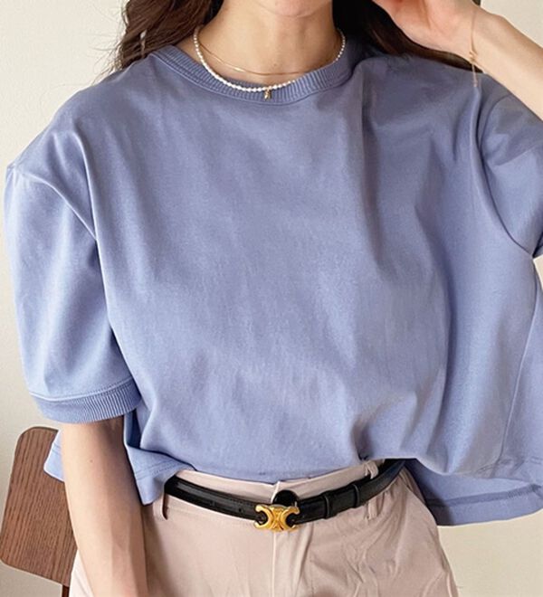 GeeRA（ジーラ）の「綿混素材クロップドＴシャツ（Tシャツ）」｜詳細画像