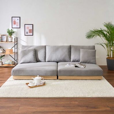 iellio（イエリオ）の「木飾り付ワイドローソファ（ソファ）」