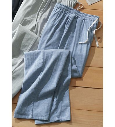 「のびやかガーゼパンツ（メンズルームウェア）」
