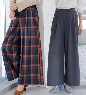 RANAN（ラナン）の「柔らかあったか！裏起毛ロングフレアガウチョパンツ（フルレングスパンツ）」｜詳細画像