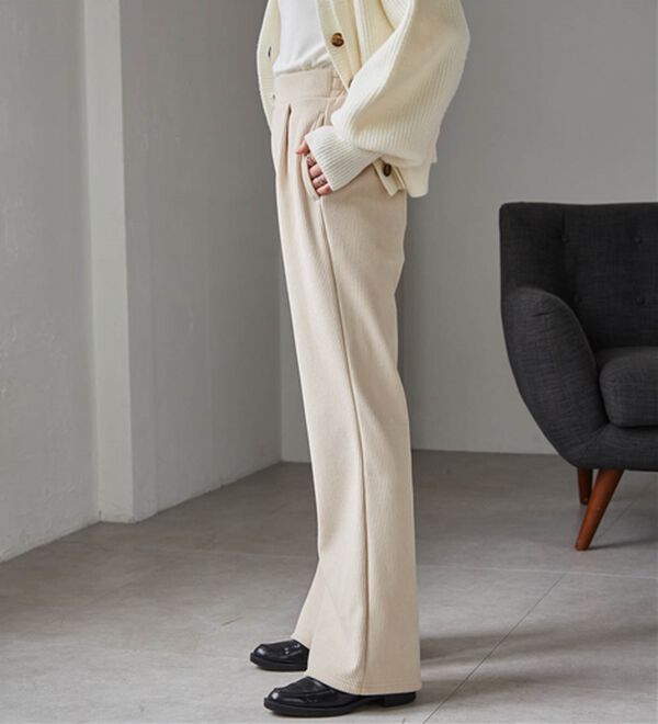 RANAN（ラナン）の「あったか裏ベロアニットコールフレアパンツ（フルレングスパンツ）」｜詳細画像