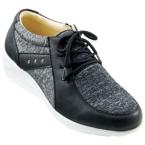 BELLUNA（ベルーナ）の「杢調素材ワラビー風スニーカー（スニーカー）」｜黒