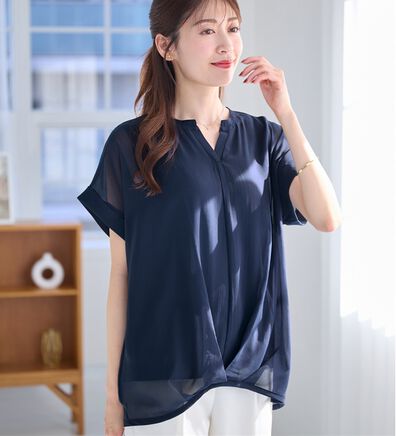 alotta（アロッタ）の「【接触冷感】裾タックふんわりブラウス（ブラウス）」