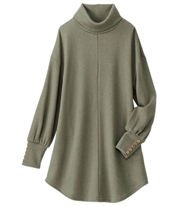 BELLUNA（ベルーナ）の「ニット見えデザインチュニック（チュニック）」｜ライトグリーン