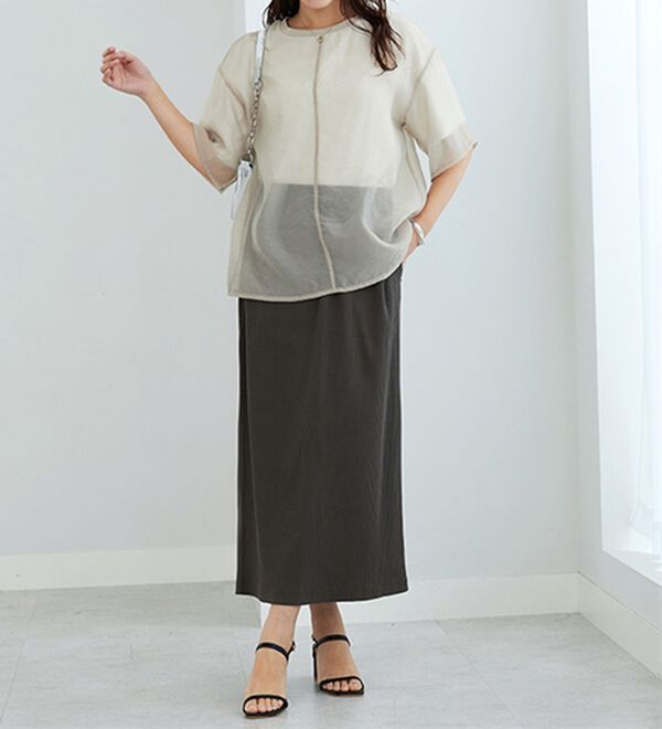 GeeRA（ジーラ）の「【着回し力◎】楽ちんすっきり見え！リブロングスカート（ロングスカート）」｜詳細画像