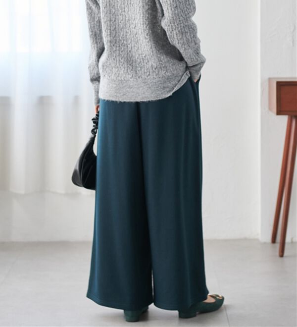 RANAN（ラナン）の「柔らかあったか！裏起毛ロングフレアガウチョパンツ（フルレングスパンツ）」｜詳細画像