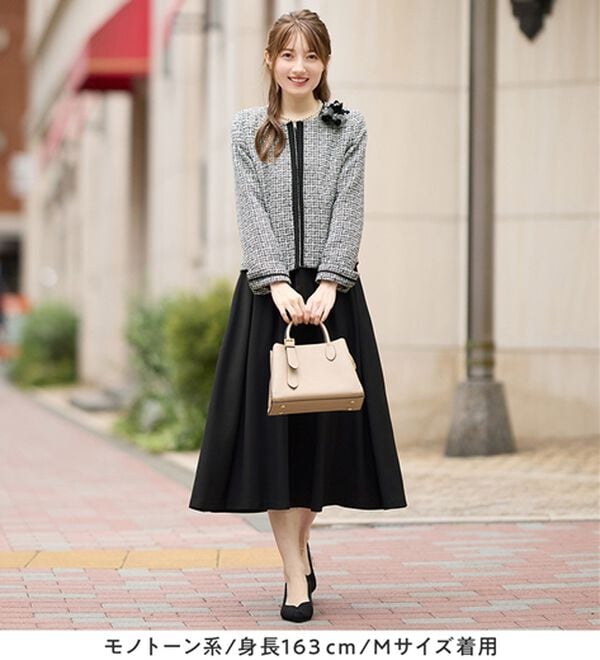 alotta（アロッタ）の「【３点セット】入学式卒業式に！ママに嬉しい洗えるワンピセレモニースーツ＜７号～２３号＞（ワンピースセットスーツ）」｜詳細画像