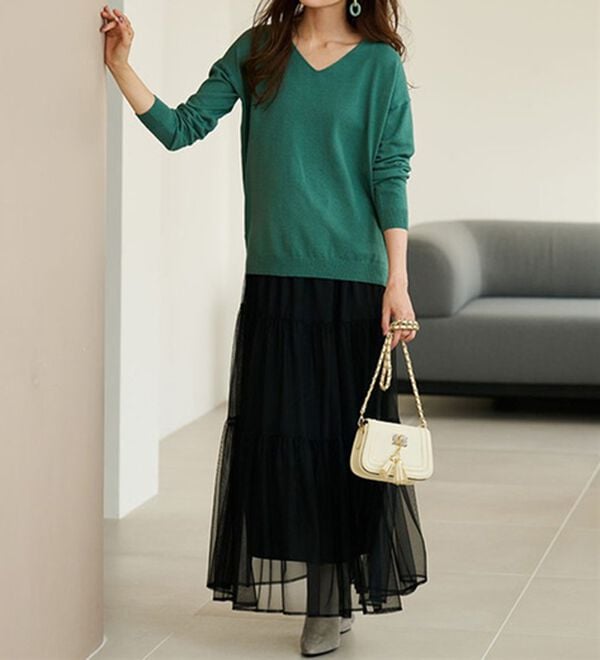 RANAN（ラナン）の「チュールティアードスカート（ロングスカート）」｜詳細画像