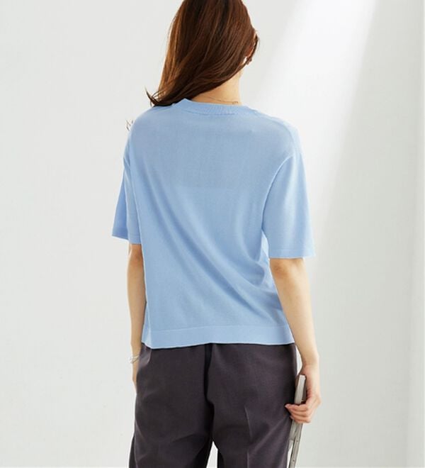 BELLUNA（ベルーナ）の「【快適Ｌａｂ．】シャリ冷！洗える多機能ニットＴシャツ（ニット・セーター）」｜詳細画像