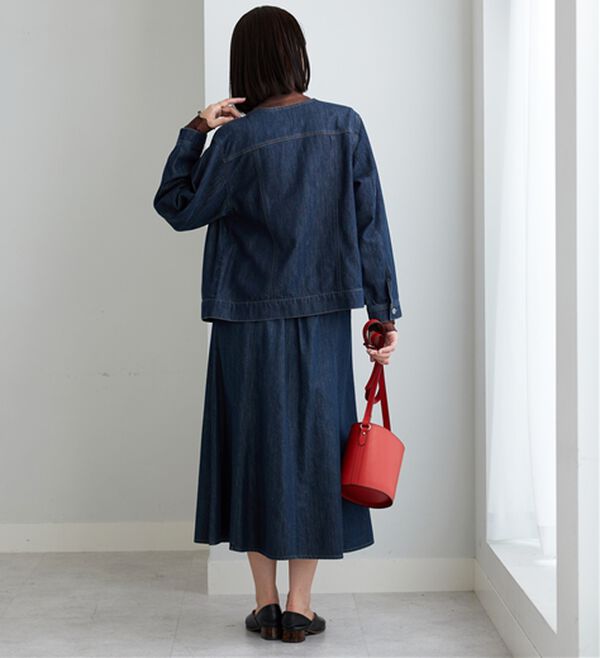 BELLUNA（ベルーナ）の「やわらかデニム素材ノーカラージャケット（その他ジャケット）」｜詳細画像