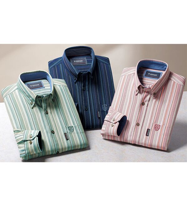 「＜ダンロップ・リファインド＞しわになりにくいグラデーションシャツ（メンズシャツ）」｜詳細画像