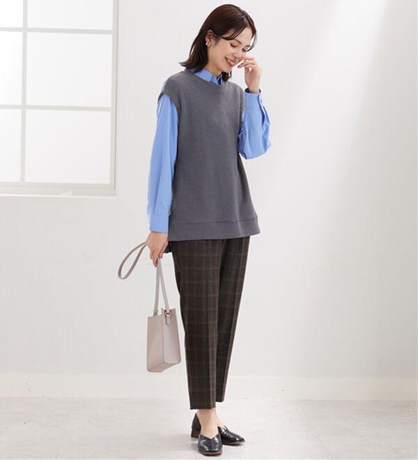 BELLUNA（ベルーナ）の「【新色追加】&ldquo;2点セット&rdquo;あぜ素材ベストアンサンブル（アンサンブル）」｜詳細画像