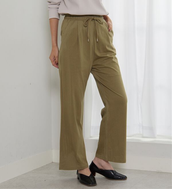 BELLUNA（ベルーナ）の「着心地楽々！綿１００％イージーパンツ（ワイドパンツ・ガウチョ）」｜詳細画像