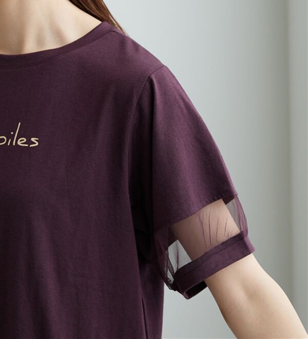 BELLUNA（ベルーナ）の「【接触冷感】ヒンヤリ冷感！箔プリントロゴプルオーバー（カットソー）」｜詳細画像