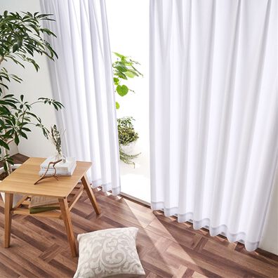 iellio（イエリオ）の「【日本製】断熱保温・UVカット付レースカーテン＜見えにくいレース・100サイズ・節電・省エネ対策・日焼け対策・洗える＞（レースカーテン）」