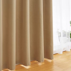 「保温機能付　遮光カーテン＆レース４枚組（ドレープカーテン）」｜ベージュ