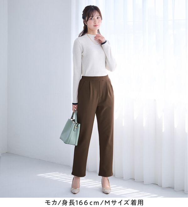 alotta（アロッタ）の「あったか裏起毛カットジョーゼットスリムパンツ（フルレングスパンツ）」｜詳細画像