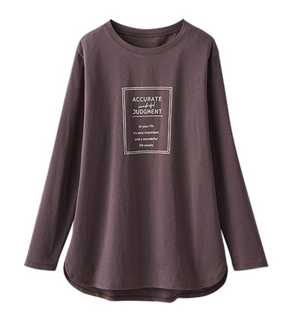 BELLUNA（ベルーナ）の「着回し上手に！きれい見え綿１００％素材ロゴプルオーバー（カットソー）」｜詳細画像