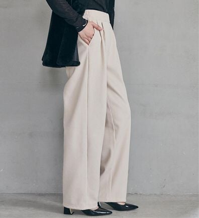 RANAN（ラナン）の「あったか裏ベロアニットコールワイドパンツ（ワイドパンツ・ガウチョ）」