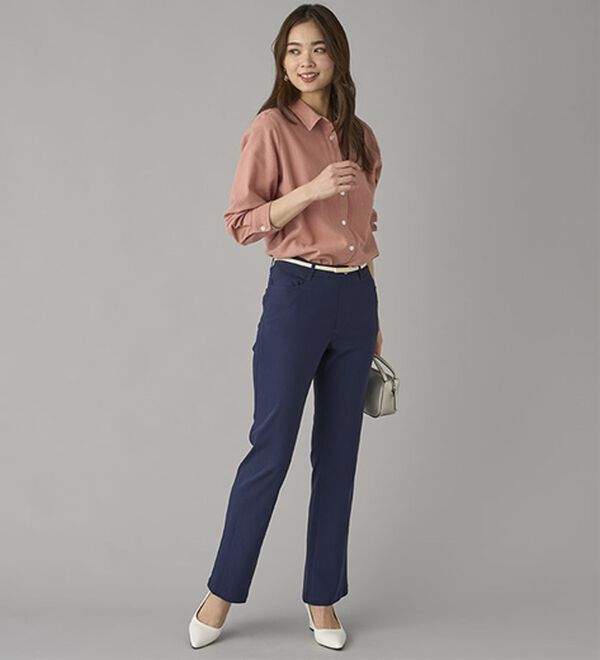 BELLUNA（ベルーナ）の「美脚見せ！冷感ストレッチフレアパンツ（フルレングスパンツ）」｜詳細画像