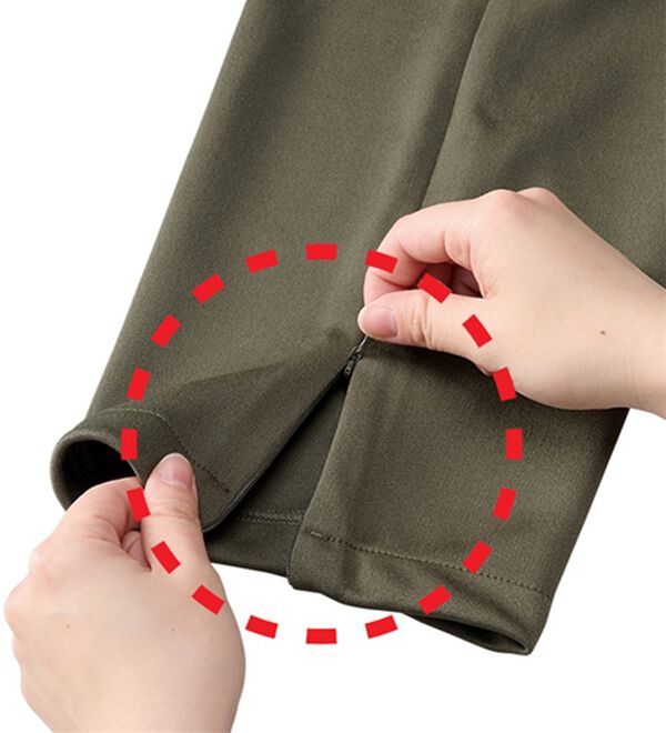 「日本製　サラッと快適裾ファスナー付きパンツ（フルレングスパンツ）」｜詳細画像