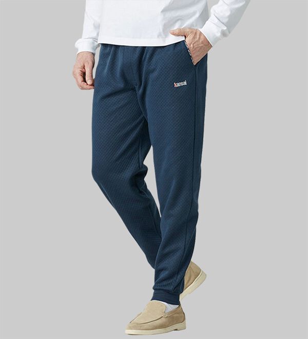 「【２本組】＜カンサイ＞肌側綿１００％ミニキルトパジャマパンツ（メンズルームウェア）」｜詳細画像