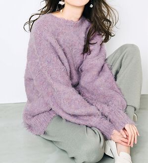 RANAN（ラナン）の「前後２ＷＡＹシャギーニット（ニット・セーター）」｜ピンク