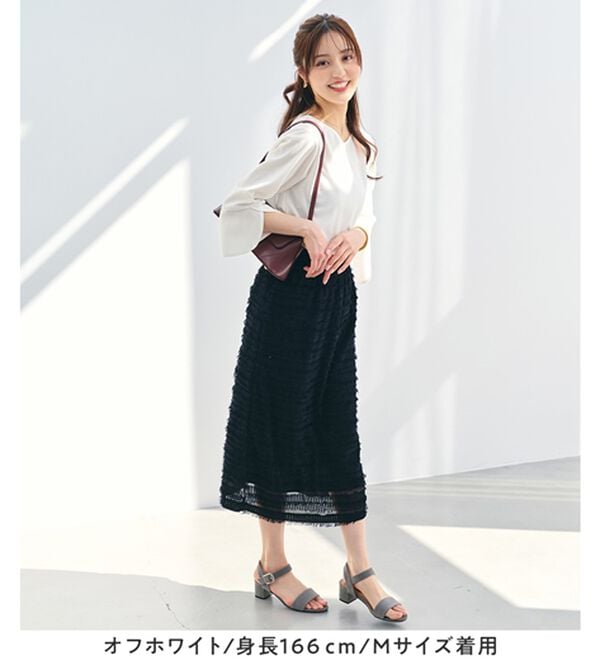 alotta（アロッタ）の「【接触冷感】着痩せが叶う！チューリップ袖ブラウスＴシャツ（ブラウス）」｜詳細画像