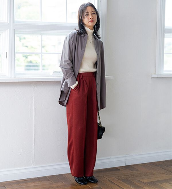 BELLUNA（ベルーナ）の「スラッと美脚セミワイドパンツ（フルレングスパンツ）」｜詳細画像