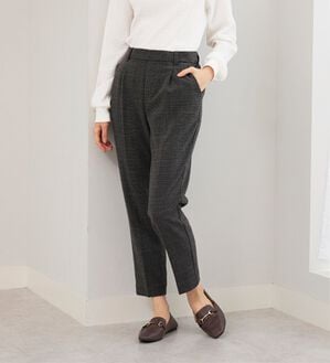 BELLUNA（ベルーナ）の「サマ見え(スーパーウォーム)ウール調素材美脚テーパードパンツ（テーパードパンツ）」｜チャコール&times;ブラウン