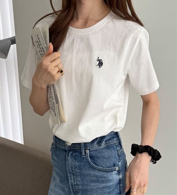 GeeRA（ジーラ）の「【ＵＳ．ＰＯＬＯ．ＡＳＳＮ】接触冷感ワンポイント刺繍Ｔシャツ（Tシャツ）」｜詳細画像