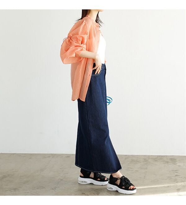 GeeRA（ジーラ）の「フロントスリットナローデニムスカート（ロングスカート）」｜詳細画像