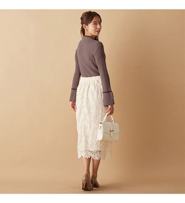 alotta（アロッタ）の「配色デザイン袖ボタンニットプルオーバー（ニット・セーター）」｜詳細画像