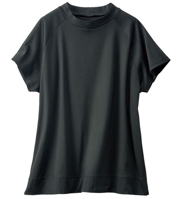 BELLUNA（ベルーナ）の「＜日本製＞クールコットン１００％モックネックＴシャツ（Tシャツ）」｜詳細画像