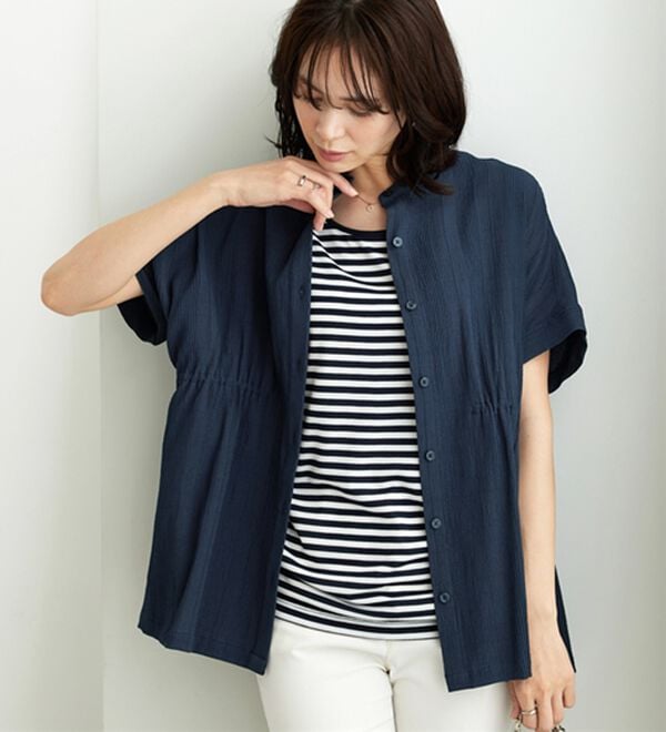 BELLUNA（ベルーナ）の「シアージャカード素材ペプラムチュニック（チュニック）」｜詳細画像