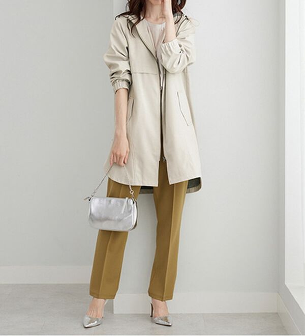 BELLUNA（ベルーナ）の「はっ水加工ボンディング素材ロング丈パーカー（ロングコート）」｜詳細画像