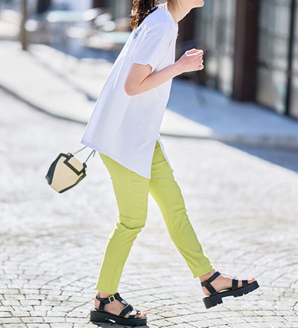 RANAN（ラナン）の「【接触冷感】ロゴプリントチュニックTシャツ（Tシャツ）」｜詳細画像