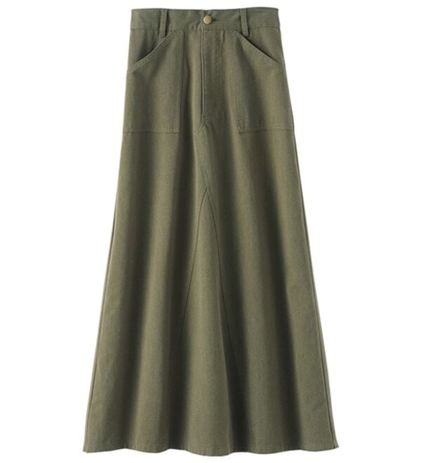 BELLUNA（ベルーナ）の「＜＆ｃｏｃｏｃｈｉ＞綿混チノ素材フレアスカート（ロングスカート）」｜詳細画像