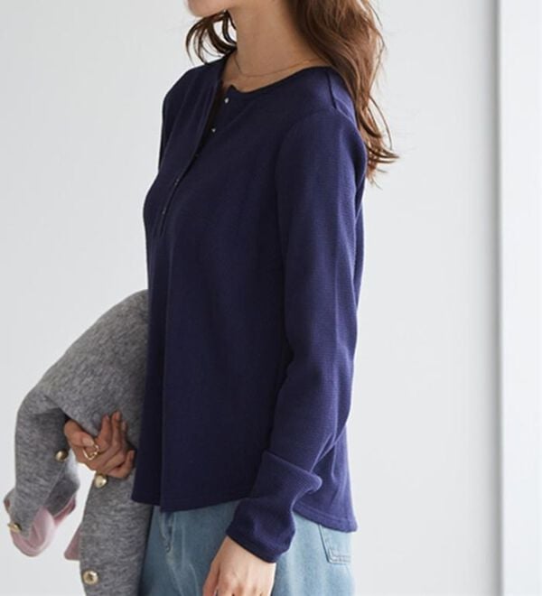 RANAN（ラナン）の「ヘンリーネックワッフルロンＴ（カットソー）」｜詳細画像