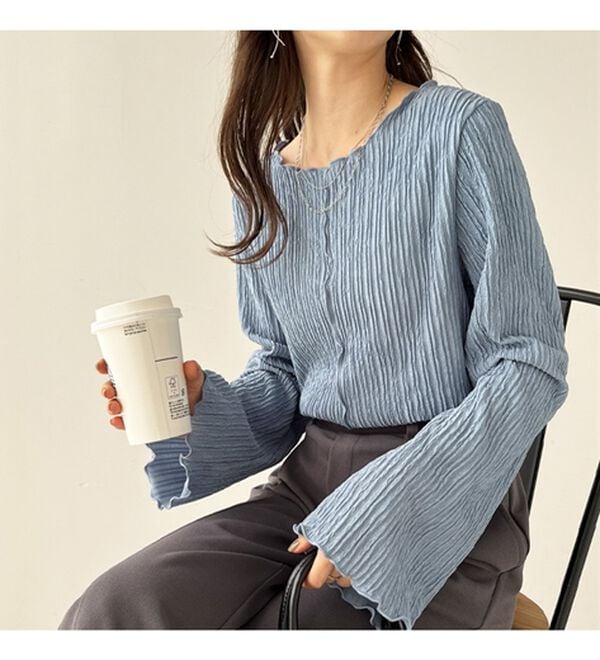 GeeRA（ジーラ）の「前後２ｗａｙフレアスリーブカットソー（カットソー）」｜詳細画像