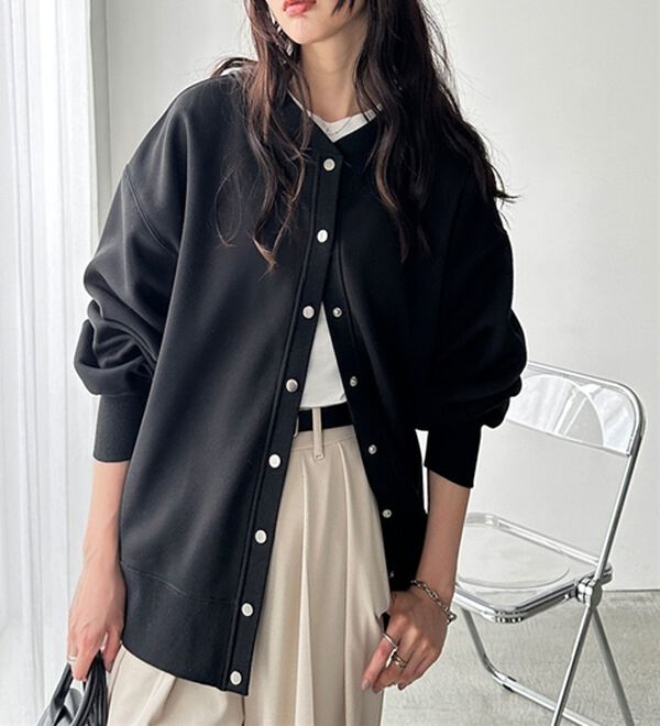 GeeRA（ジーラ）の「前後２ＷＡＹ裏起毛スウェットカーデ（その他カーディガン）」｜詳細画像