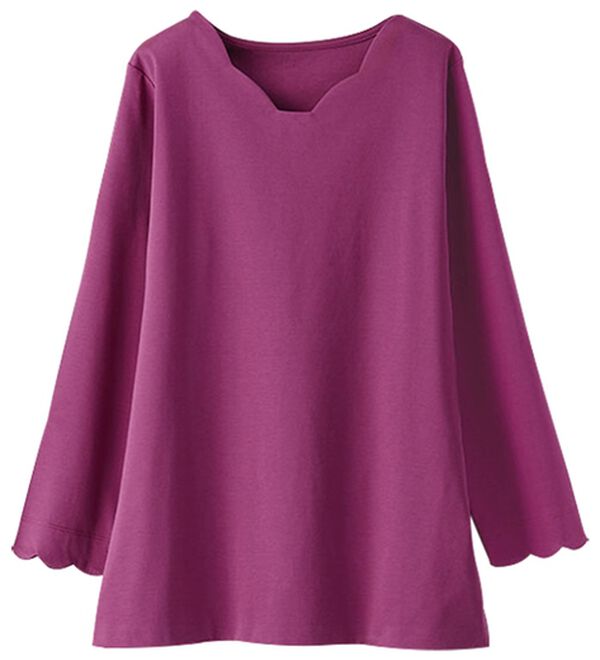 BELLUNA（ベルーナ）の「綿１００％スカラッププルオーバー（カットソー）」｜詳細画像