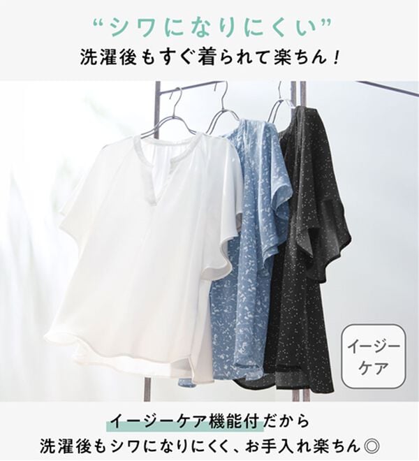 Viola e Viola（ヴィオラ エ ヴィオラ）の「【選べる２丈】さらっと涼感フレアスリーブブラウス（ブラウス）」｜詳細画像