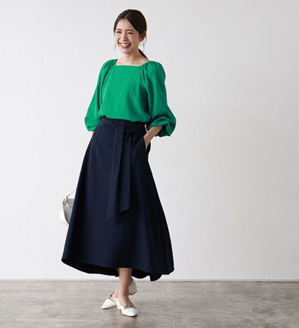 Pierrot（ピエロ）の「スクエアネックボリュームブラウス（ブラウス）」｜詳細画像