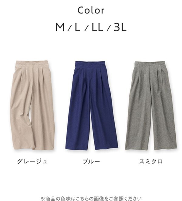 Viola e Viola（ヴィオラ エ ヴィオラ）の「麻調タック使いワイドパンツ（ワイドパンツ・ガウチョ）」｜詳細画像