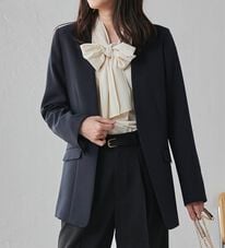 RANAN（ラナン）の「洗える！ノーカラーボックスジャケット（ノーカラージャケット）」